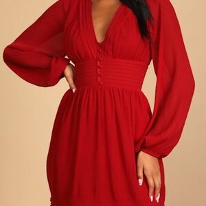 Lulus Devoted Romance Wine Red Backless Dress Size L NWT